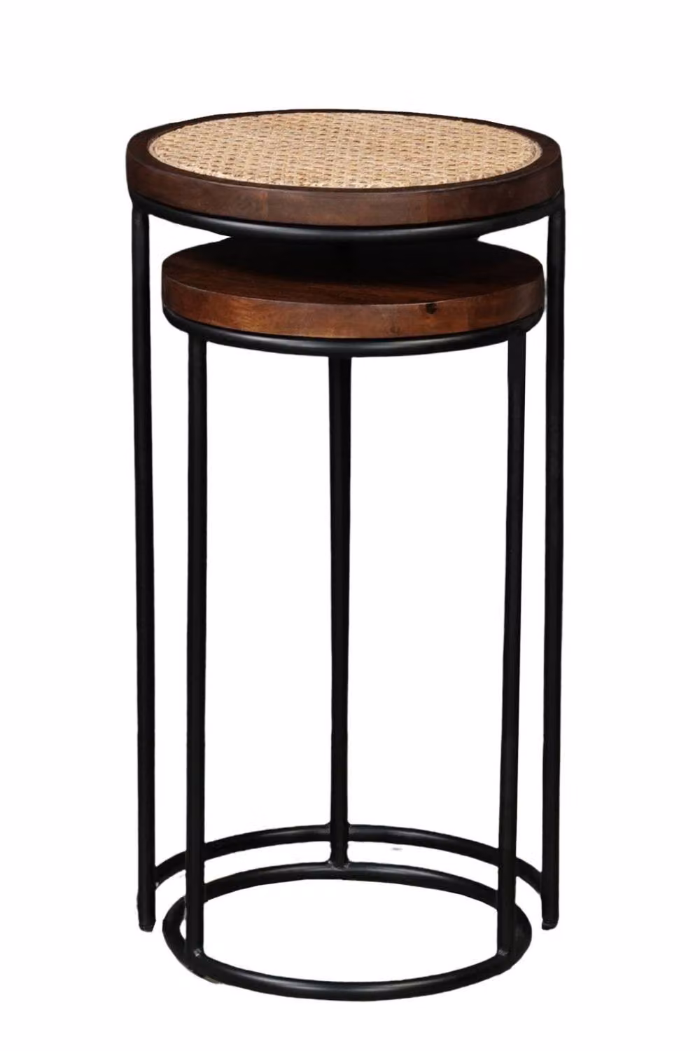 IH Design Giselle Nest of 2 Round Tables in Walnut and Metal – 3