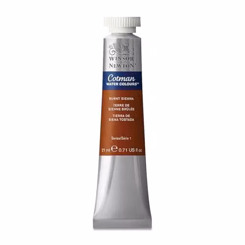 Winsor and Newton Cotman Watercolour Paint, Burnt Sienna, 21ml – 2