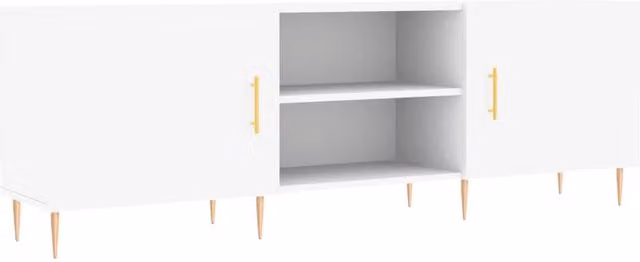 Berkfield Home TV Cabinet in White, W/D/H: 150 x 30 x 50 cm