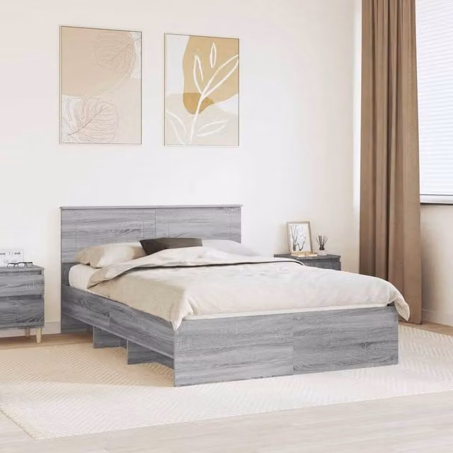 Berkfield Home Grey Sonoma Bed Frame in Engineered Wood, 160 x 200 cm – 1