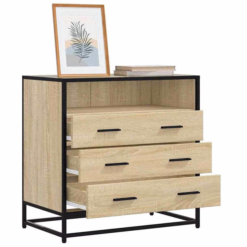 Berkfield Home Elegant Drawer Cabinet in Sonoma Oak Natural, W/D/H: 70 x 41 x 70 cm – 2