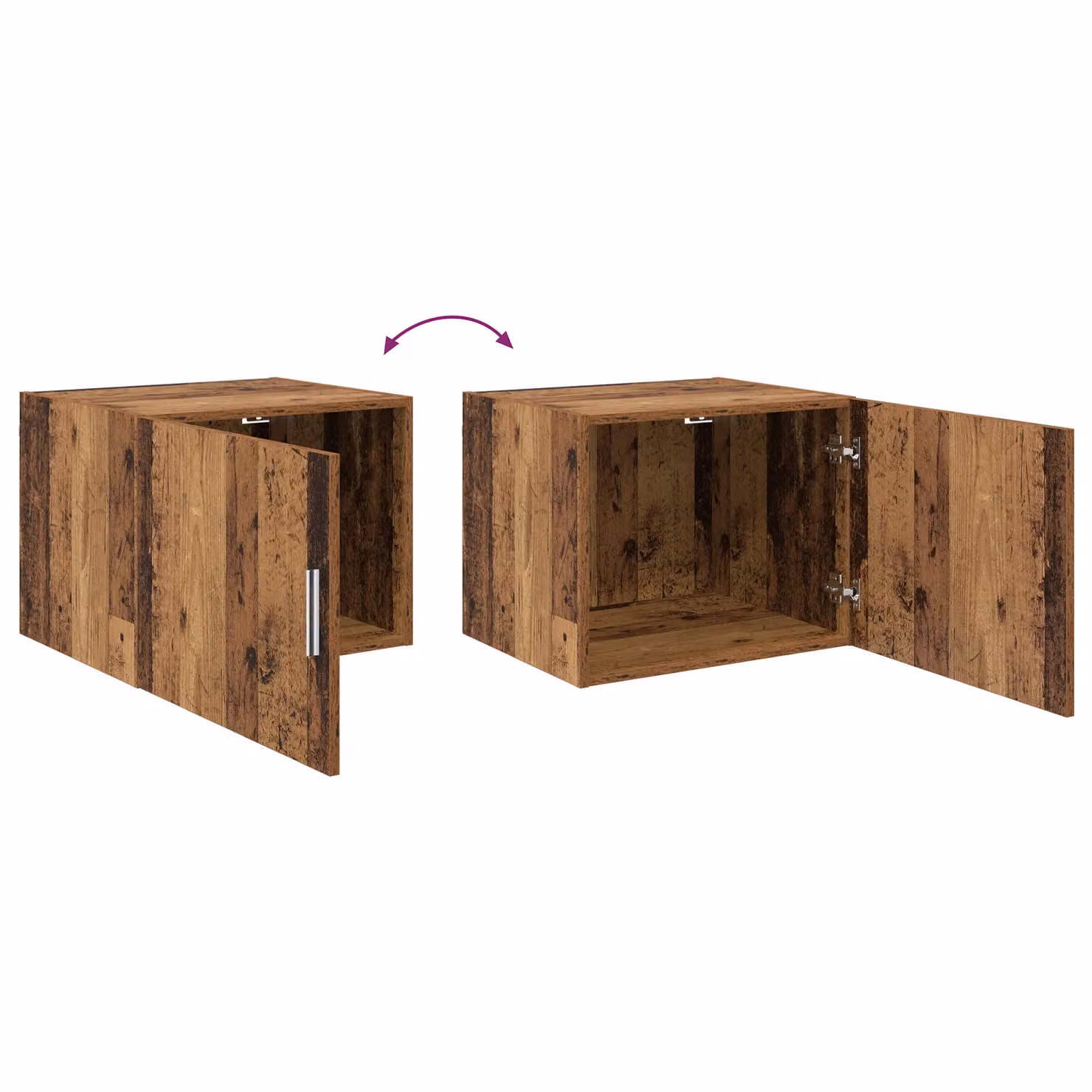 Berkfield Home Wall Mounted Cabinet in Old Wood Brown, W: 50 cm, D: 40 cm, H: 42.5 cm – 4