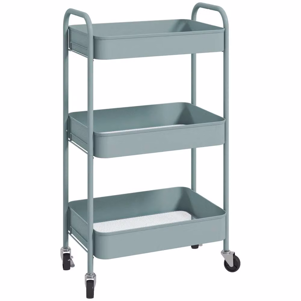 Wyld Haus Ravito Fari 3 Tier Blue Metal Storage Trolley W/D/H: 79.0 x 30.6 x 30.6 cm – 2