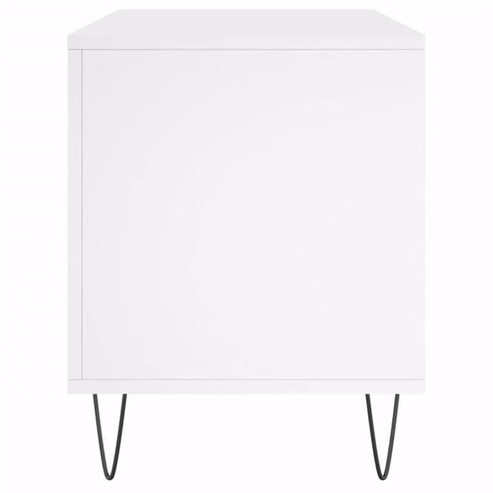 Berkfield Home Modern White Record Cabinet in Engineered Wood W/D/H: 100 x 38 x 48 cm – 3