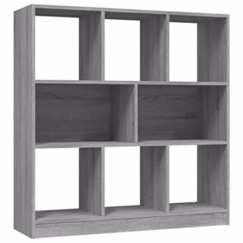 vidaXL Book Cabinet in Grey Sonoma, W/D/H: 97.5 x 29.5 x 100 cm, Engineered Wood