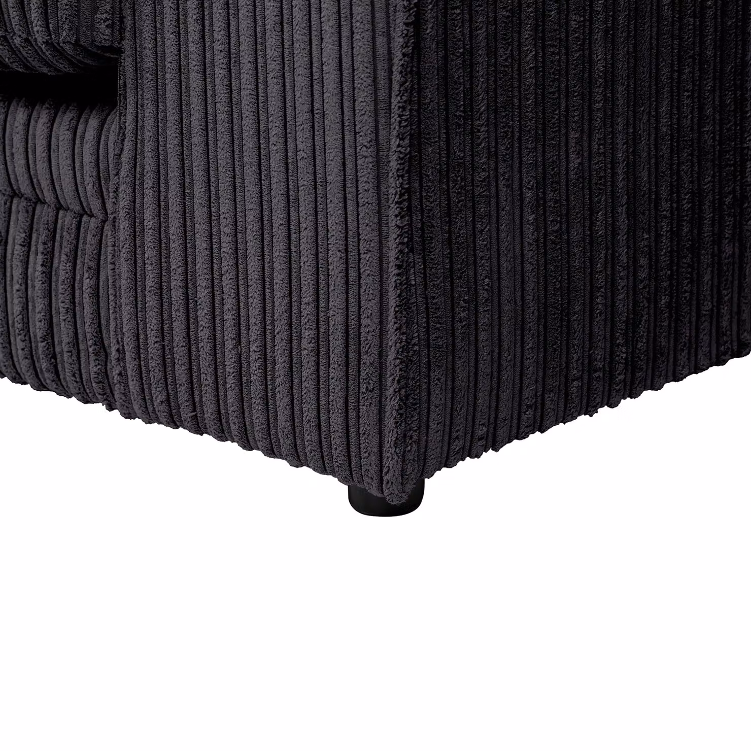 LUXURY LIFE Dylan 3 Seater Jumbo Cord Fabric Sofa in Black – 3