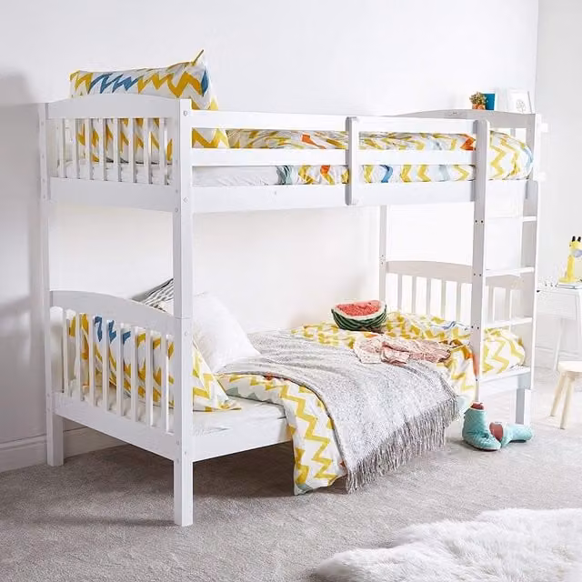 Kosy Koala White Solid Wood Bunk Bed for Children, W/D/H: 90 x 190 x 154 cm
