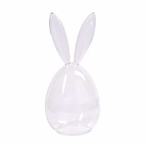Lights4fun Clear Glass Easter Bunny Decoration Display Bell Jar Dome Cloche, Height: 29 cm – 3