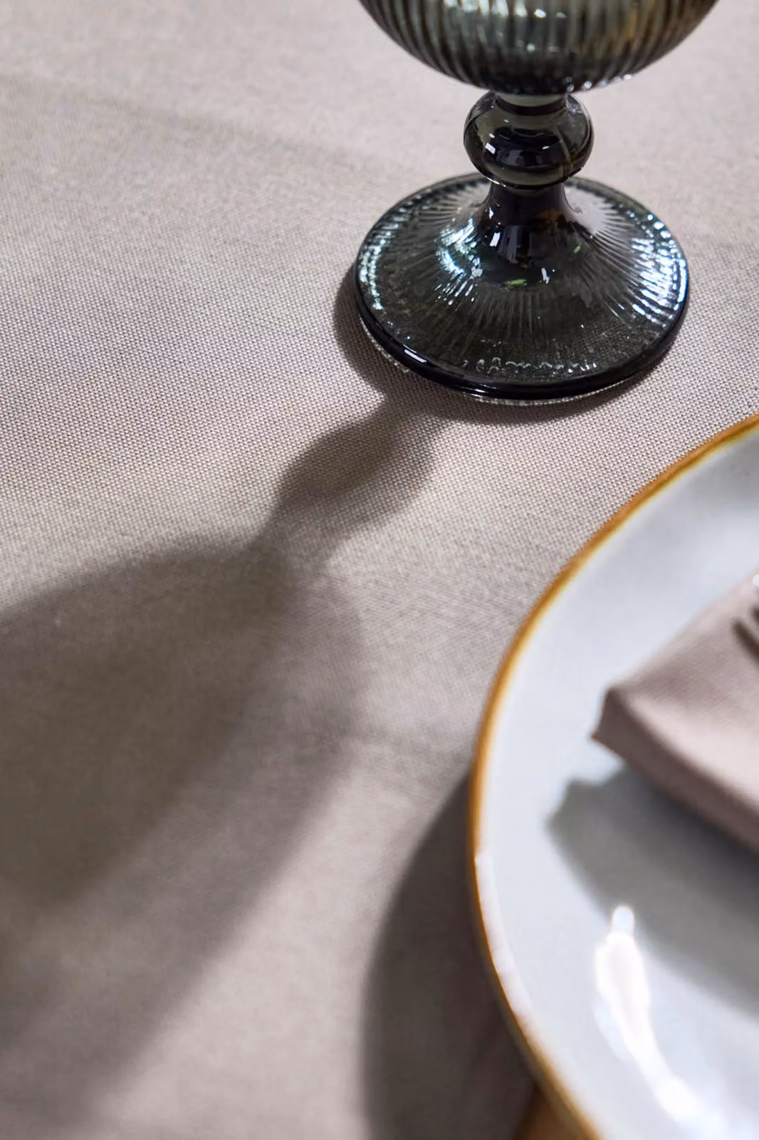 Dibor Brown Plain Cotton Half-Linen Dining Table Runner, Length: 220 cm – 3