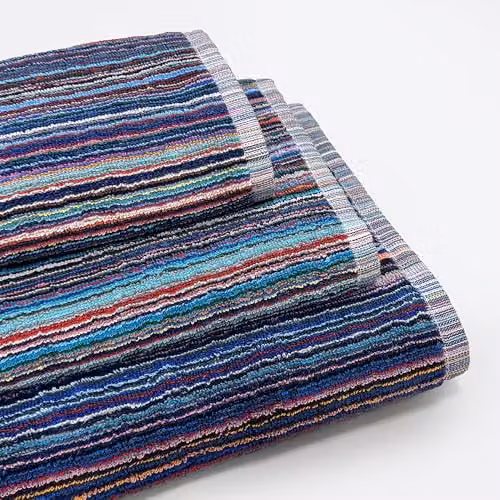 Odyssey 6 x Recycled Cotton Hand Towel Set, Multicolour Striped, 400GSM, W: 50 cm x H: 80 cm – 3