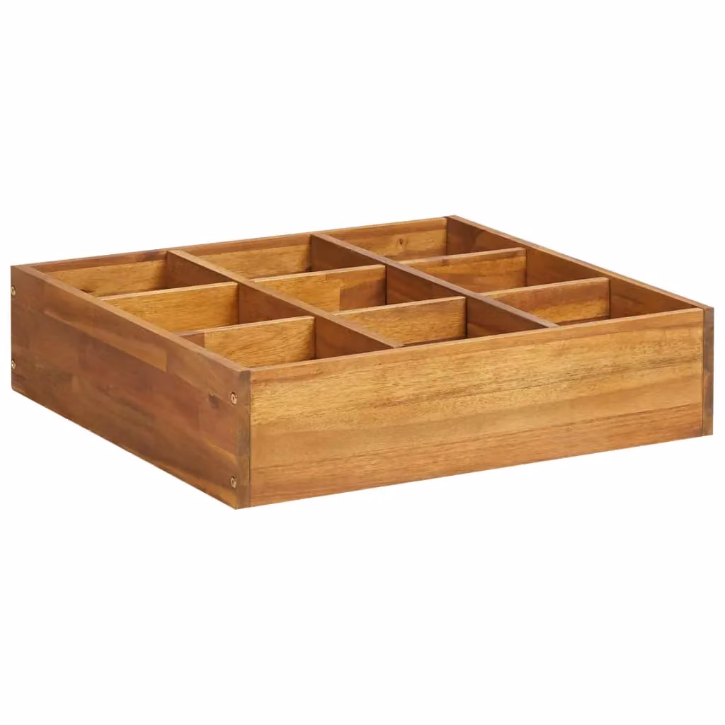 Berkfield Home Solid Acacia Wood Herb Garden Raised Bed in Beige, W/D/H: 60 x 60 x 15 cm – 2