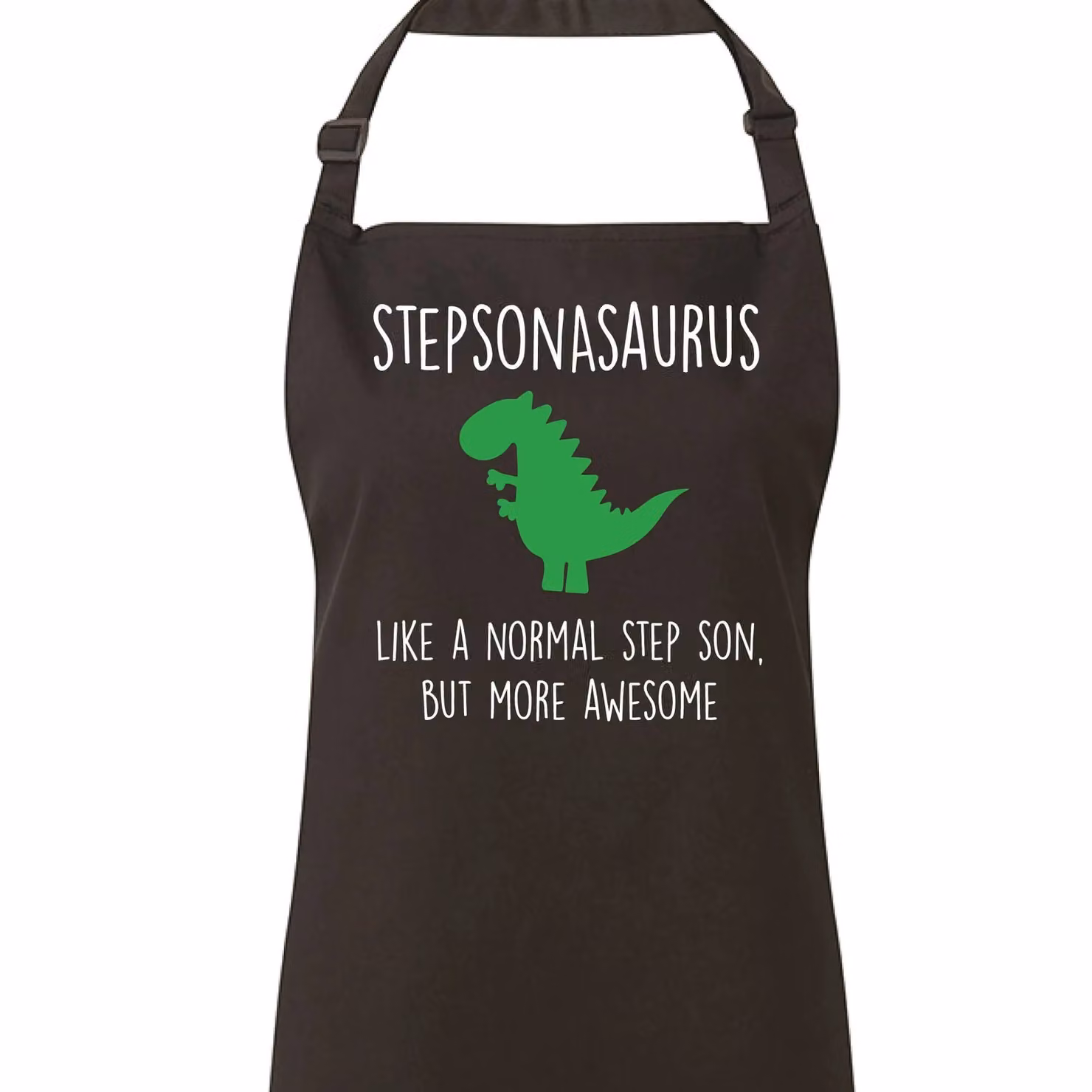 60 Second Makeover Stepsonasaurus Men's Dinosaur Apron in Black Cotton – 2