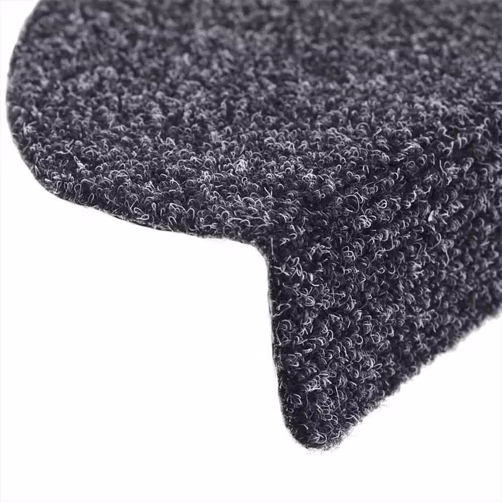 Berkfield Home Self-adhesive Needle Punch Stair Mats, Dark Grey, 5 Pieces, W: 56 cm, D: 17 cm, H: 3 cm – 3
