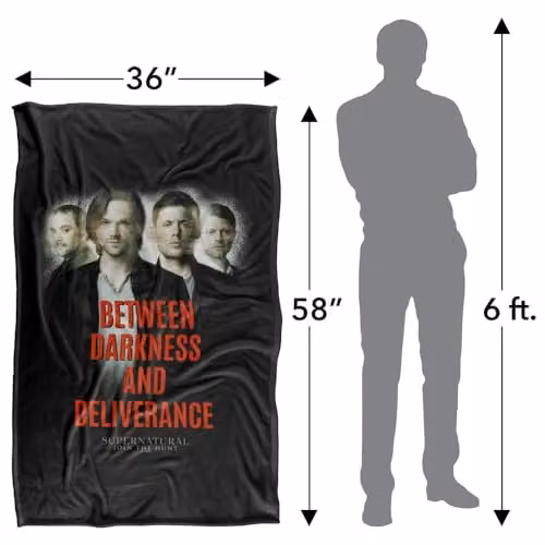 LOGOVISION Supernatural Sam Dean Crowley Castiel Between Darkness Super Soft Fleece Throw Blanket, Multicolour, W: 91 cm, D: 147 cm – 4