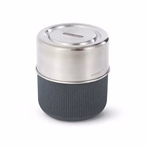 Black + Blum Glass Lunch Pot, 450ml, Slate Grey, Leakproof and Microwave Safe