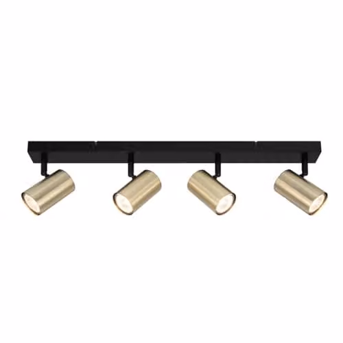 Cosylyte Grafton 4 Light Modern Suspended Spotlight in Brushed Brass and Matt Black, W: 60 cm, D: 15 cm, H: 15 cm, 4xGU10 – 1