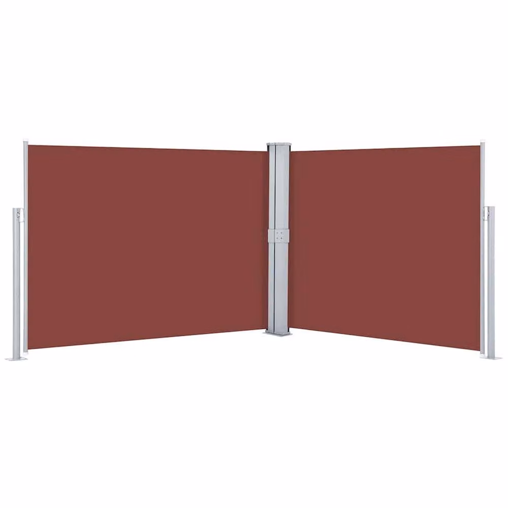 Berkfield Home Retractable Side Awning in Brown and Burgundy, W/H: 1000 x 140 cm – 2