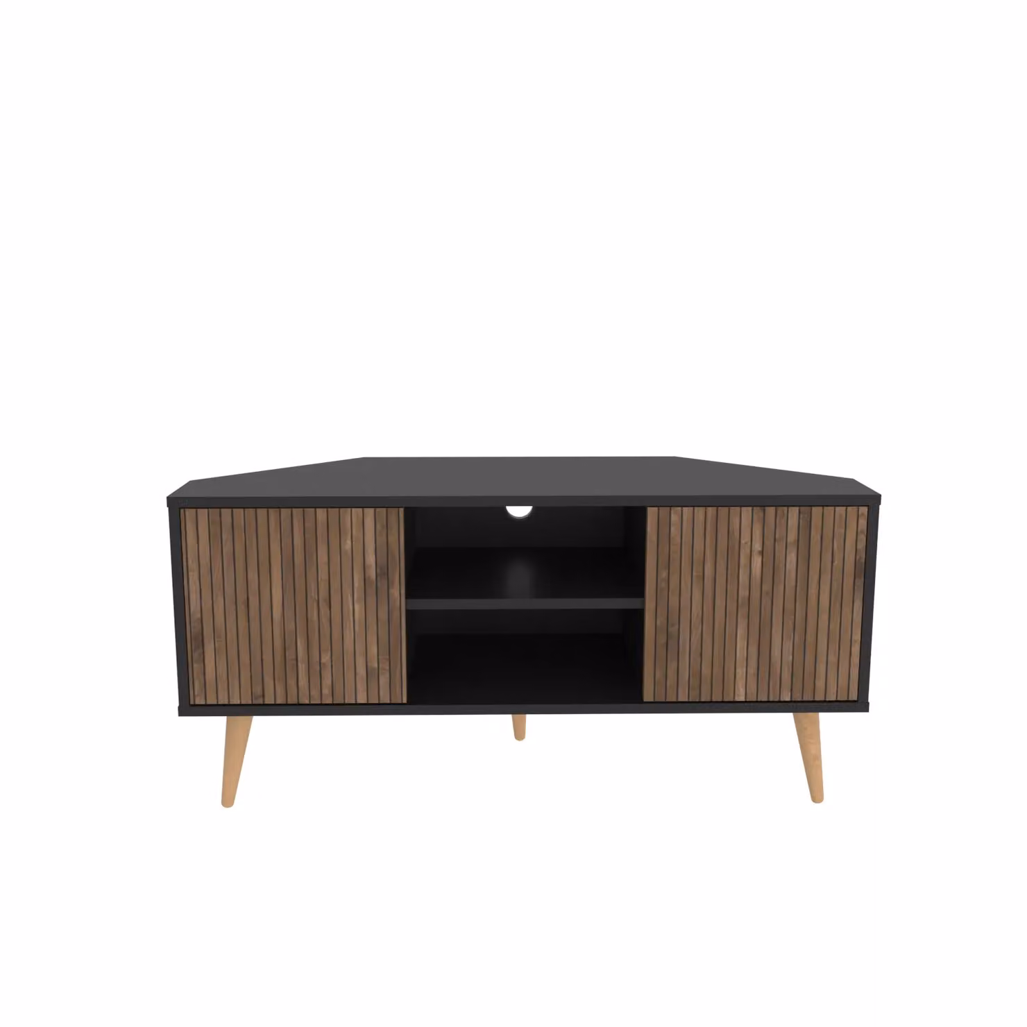 Decorotika Lesson Corner TV Unit in Light Brown, Width: 120 cm – 2
