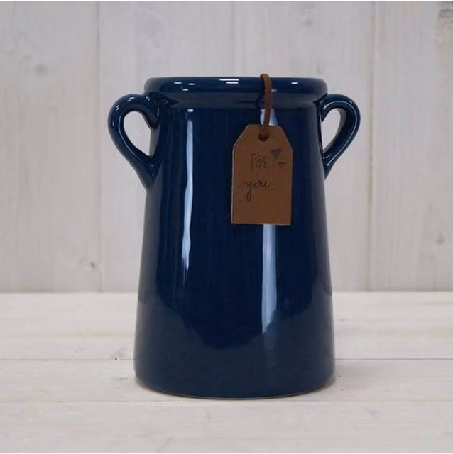 KDMD Blue Rustic Ceramic Tabletop Vase