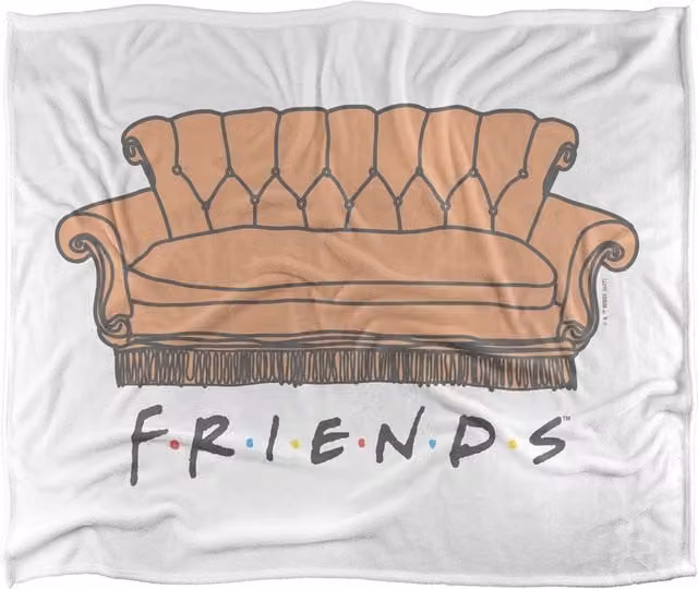 Warner Brothers Friends The Pivot Silky Touch Super Soft Fluffy Throw Blanket in White, W: 152 cm, D: 127 cm