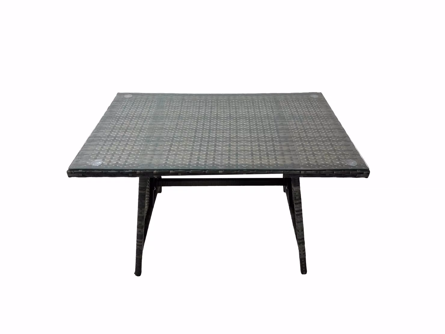 Fimous Patio Furniture Set in Dark Grey with Dining Table, Chairs, Big Stool and Side Table