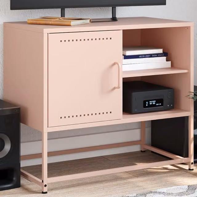 Berkfield Home Industrial Pink Metal TV Cabinet W/D/H: 68 x 39 x 60.5 cm