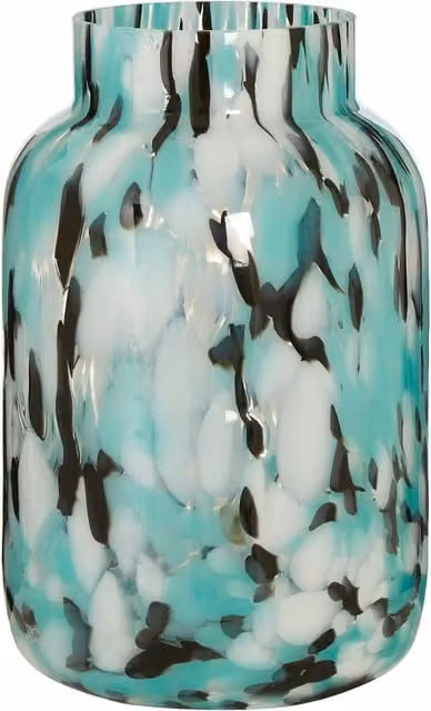 Orsina Modern Abstract Round Glass Tabletop Vase in Grey and Multicolour