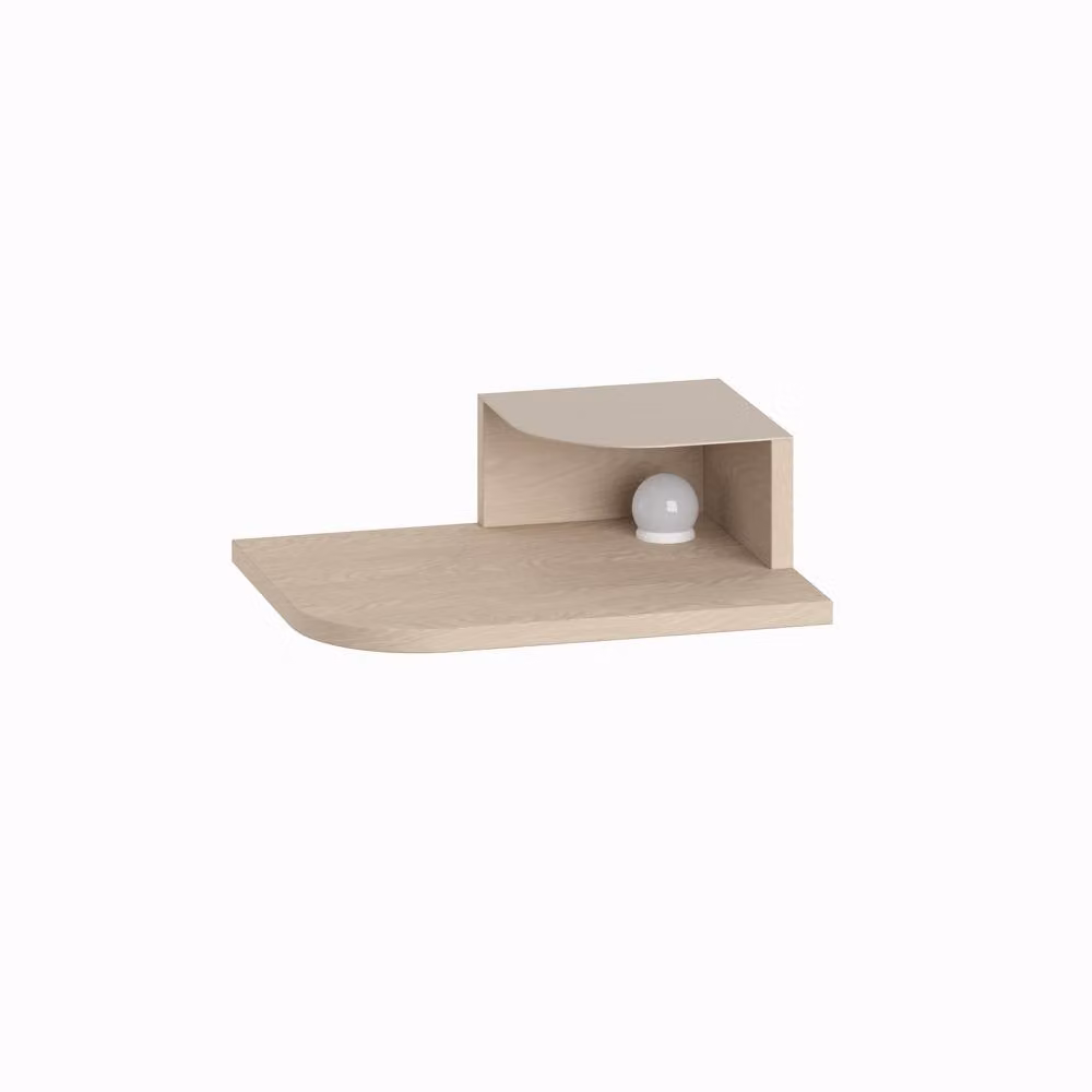 Decortie Luno Modern Wall-Mounted Floating Bedside Table with Integrated LED Lighting in Sonoma Oak – 3