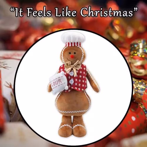 VFM e-Store Christmas Gingerbread Man Decoration in Red and White, W/H: 48 x 27 cm – 7