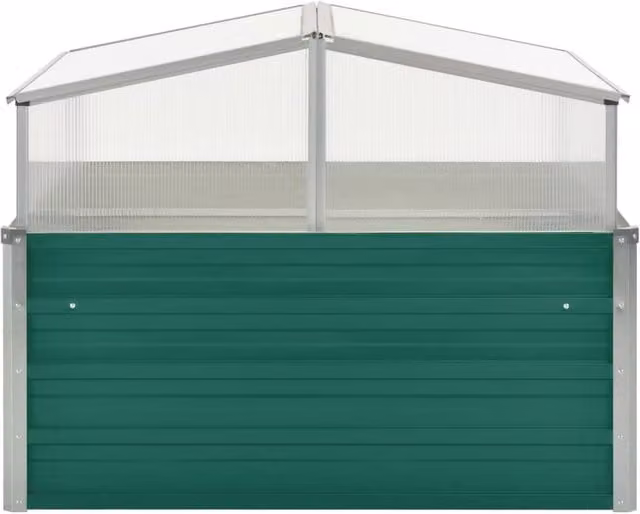 Berkfield Home Greenhouse in Green and Anthracite, Galvanised Steel and Aluminium with Polycarbonate, W/D/H: 100 x 100 x 77 cm