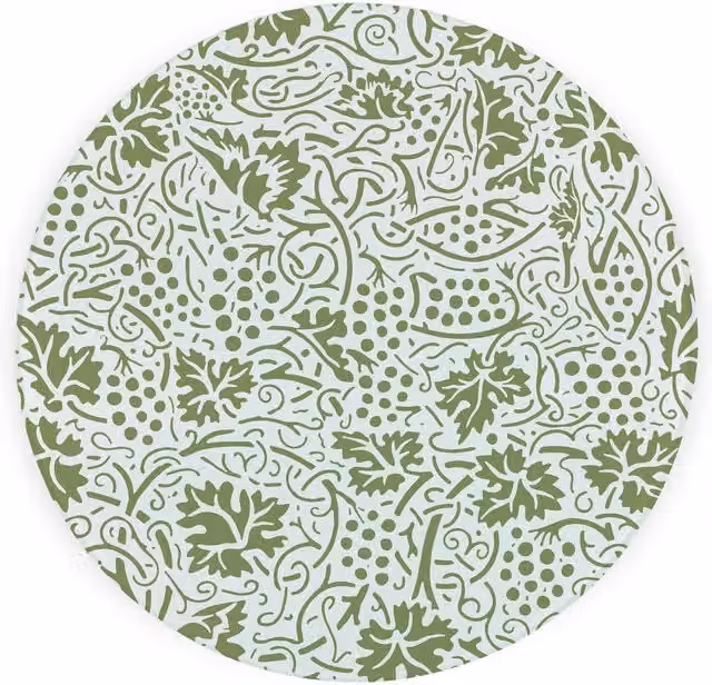 Purely Home Green Oak Leaves and Berries Round Textured Glass Worktop Protector and Chopping Board