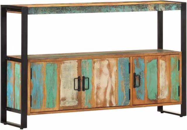 Berkfield Home Industrial Sideboard in Brown Solid Reclaimed Wood, W/D/H: 120 x 30 x 75 cm – 1