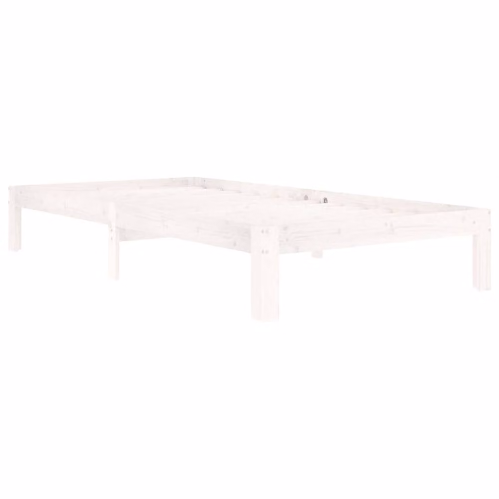 Berkfield Home White Solid Wood Pine Bed Frame W/D/H: 100 x 200 cm – 3