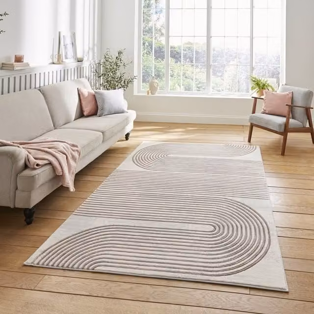 Terrys Modern Geometric Woven Rectangular Rug in Grey
