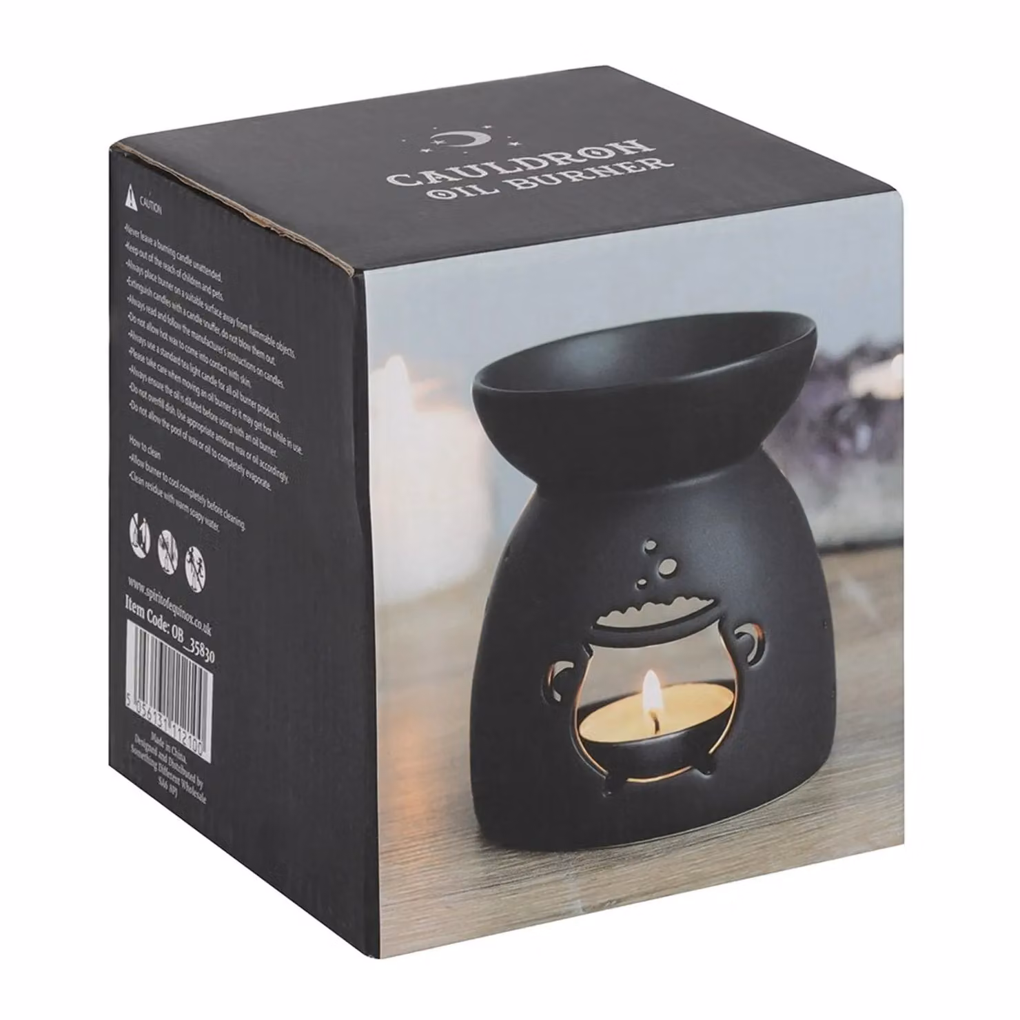 Something Different Black Ceramic Cauldron Oil Burner and Tealight Lamp – 3