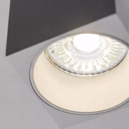 CGC Lighting Aries White Adjustable Square GU10 LED Ceiling Spotlight in Aluminium – 3