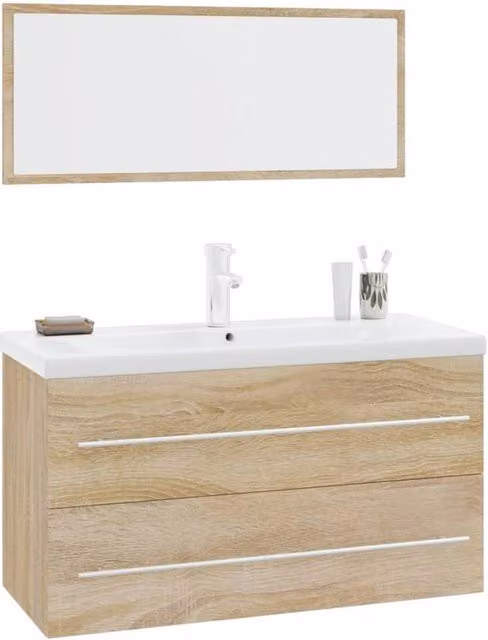 Berkfield Home 3 Piece Modern Bathroom Furniture Set in Sonoma Oak Brown – 1