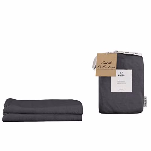 Panda London Bamboo and French Linen Pillowcases, 2-Pack, Grey, W/H: 75 x 50 cm – 4