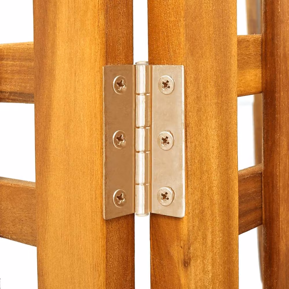 Berkfield Home 3-Panel Durable Acacia Wood Room Divider in Brown, W/D/H: 121 x 2 x 170 cm – 4