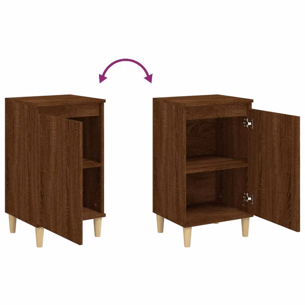Berkfield Home Brown Oak Bedside Cabinet W/D/H: 40 x 35 x 70 cm – 5