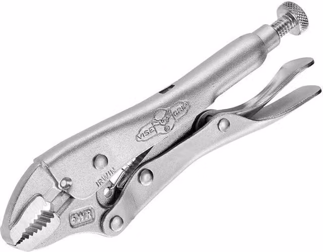 Irwin Vise-Grip Curved Jaw Locking Pliers with Wire Cutter in Silver and Multicolour Steel