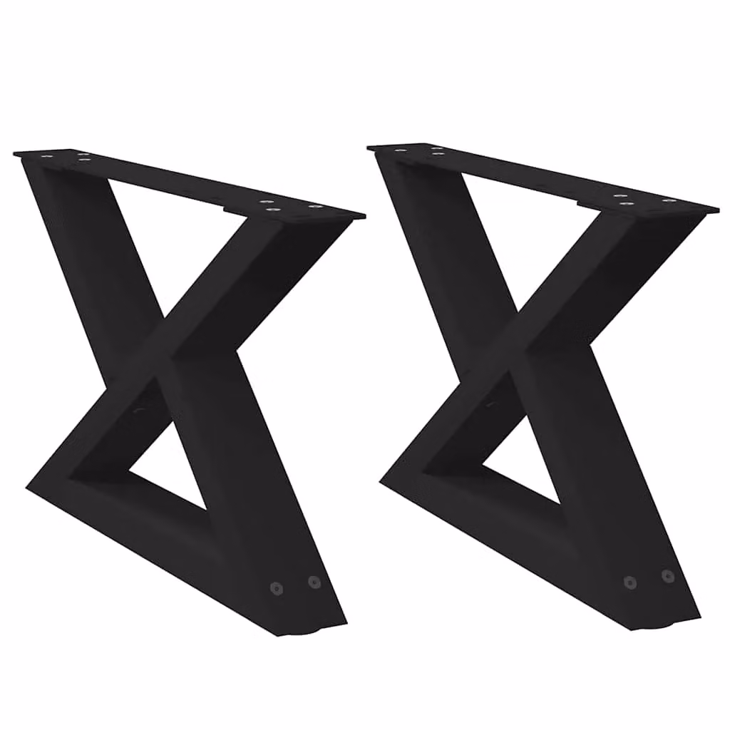 Berkfield Home Steel Coffee Table Legs, 2 Pieces, Black Matt, H: 50 cm, W: 30-31.3 cm – 2