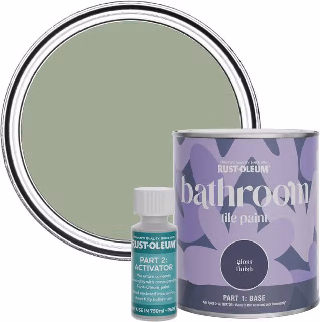 Rust-Oleum Bathroom Tile Paint in Gloss Finish, Bramwell Green, 0.75 l