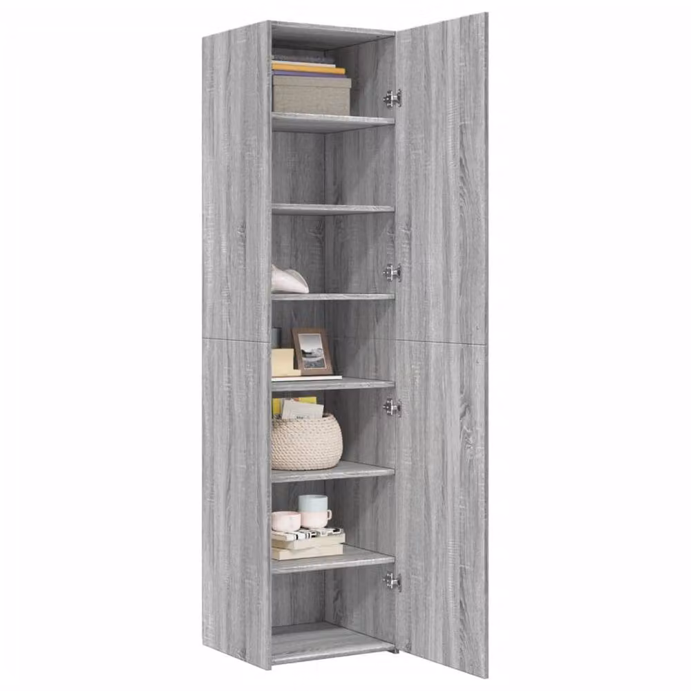 Berkfield Home Grey Sonoma Modern Wall Mounted Highboard with Hinged Doors, W: 45 cm, D: 42.5 cm, H: 185 cm – 2