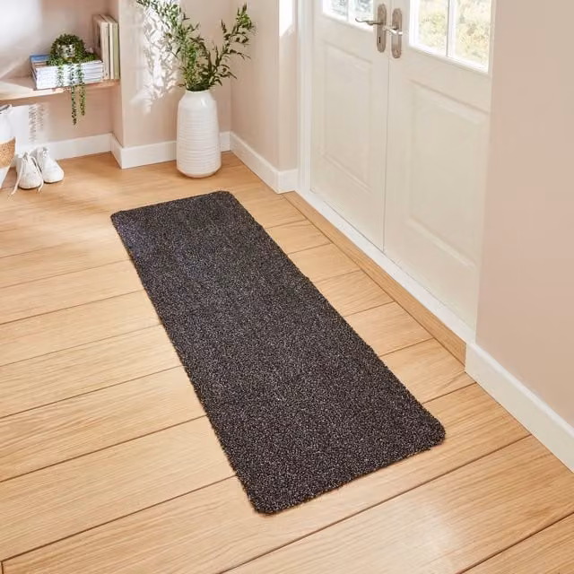 Terrys Maxi Washable Runner Mat in Dark Brown, Stain Resistant and Easy Care Cotton Polyester Rectangular Mat for Kitchen or Hallway