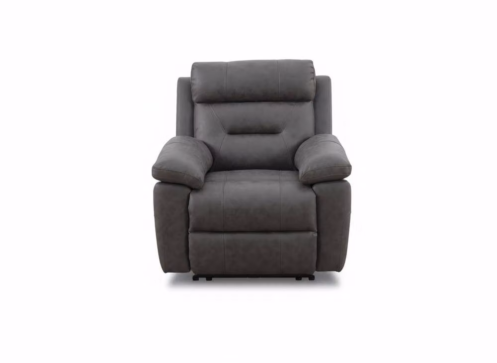 META Lucca Single Power Recliner Chair in Grey Fabric – 3