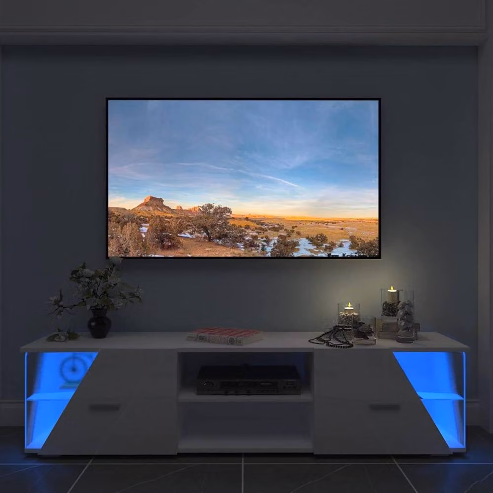 Dprodo High Gloss White TV Unit Cabinet and Stand – 3