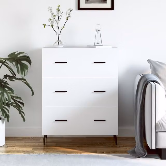 Berkfield Home White Sideboard in Engineered Wood, W/D/H: 69.5 x 34 x 90 cm – 1