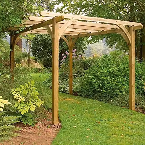 Forest Garden Ultima Pergola in Brown Wood, W/D/H: 240 x 240 x 249.5 cm
