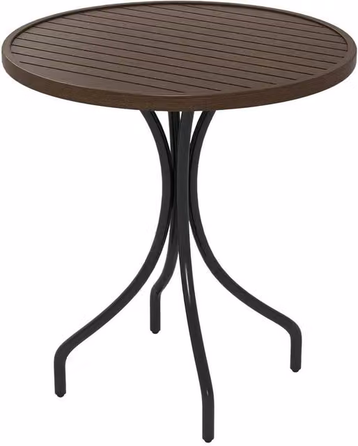 SPETLEK Round Metal Garden Side Table in Matt Brown, Diameter: 66 cm – 1
